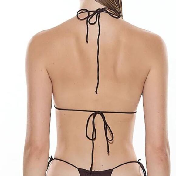 NEW Myraswim Sz S/M The Sofia Bikini Top in chocolate Brown - Picture 4 of 6